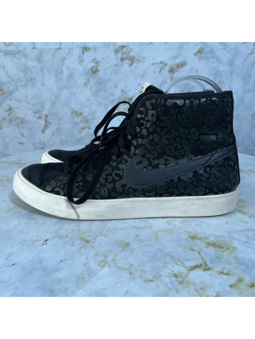 Nike Primo Court Mid Womens Size 7 Shoes Black White Athletic Trainer Sneakers